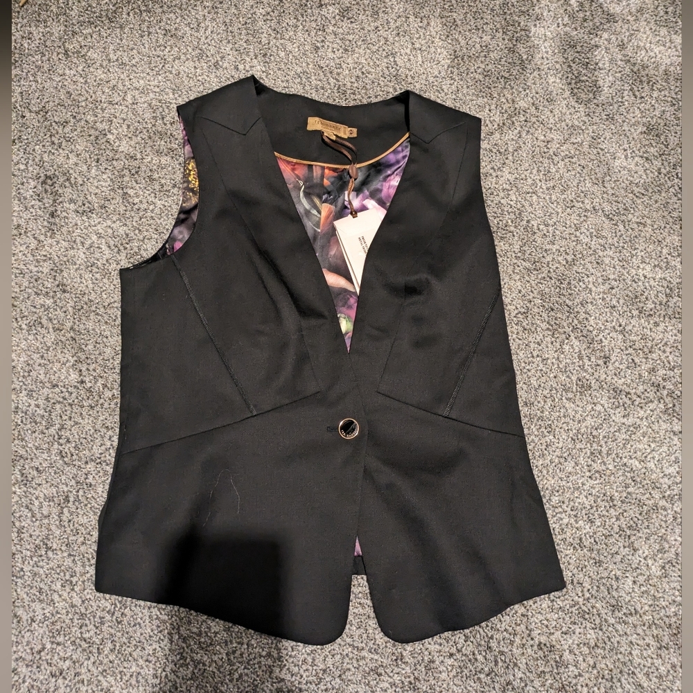 NWT Ted Baker London black suit waistcoat vest black size 3